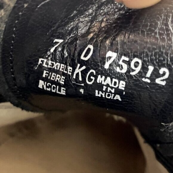 Vintage Florsheim Black Leather Lexington Wingtip Oxford Lace Up Dress Shoes 7D - Picture 4 of 14